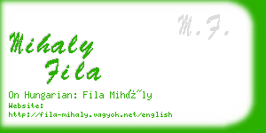 mihaly fila business card